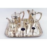 Mappin & Webb Silver plated Tea set on tray