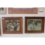 2 Chromolithographs by Cecil Aldin from 'Old English Sporting Pictures' in oak frames