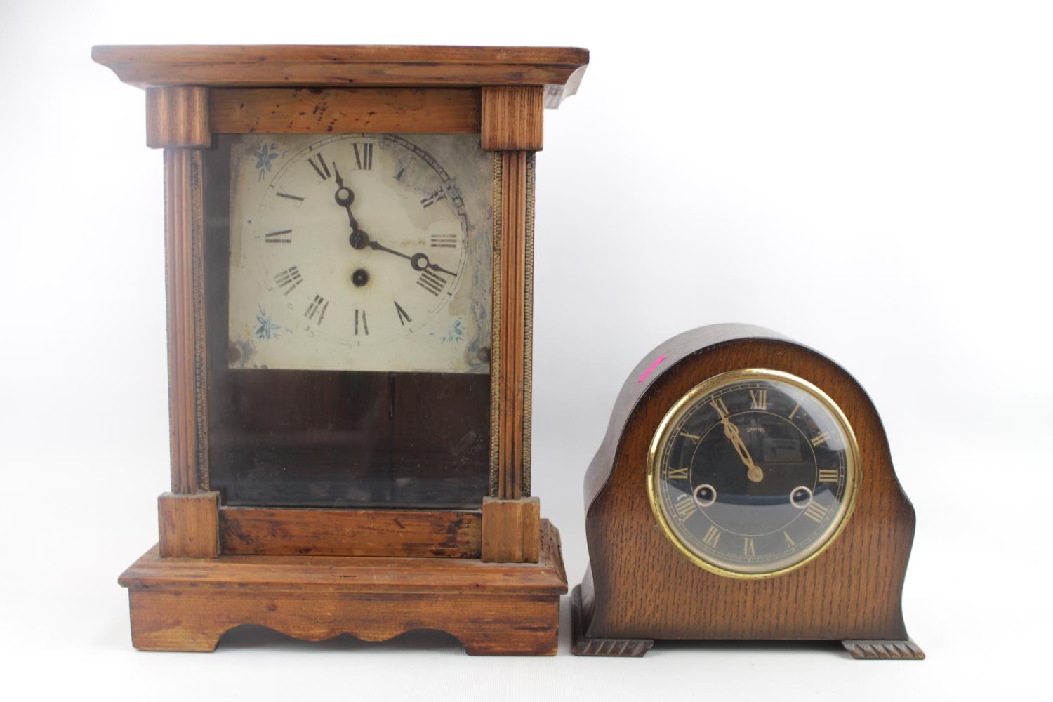 Smiths oak cased mantel clock and a Early 20thC Cased mantel clock