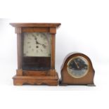 Smiths oak cased mantel clock and a Early 20thC Cased mantel clock
