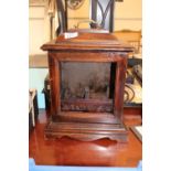 20thC Wooden clock case type smokers cabinet with open front and brass handle