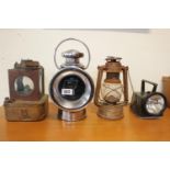 Collection of 4 Vintage Storm and other Lamps inc. Lucas King of the Road