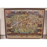 Pictorial Map of Cambridge by Kerry Lee 1902 - 1988 originally published in 1947 this is a later