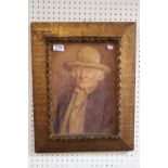 Framed Rupert Sanders watercolour of a Man with Hat