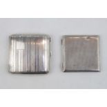 Art Deco Silver machined Asprey of London Cigarette case Birmingham 1933 and a Silver Cigarette case