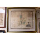 Large Framed Map of Cambridge by C & J Greenwood