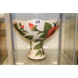 Blue Sky Hibiscus pattern footed bowl, 25cm in Height