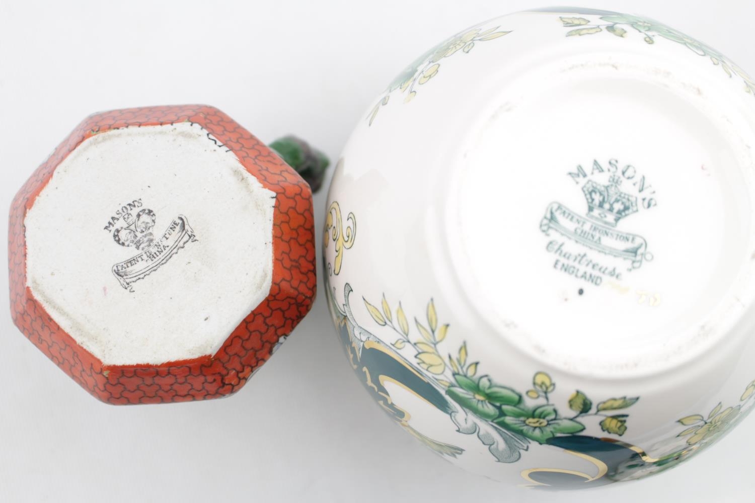 Masons Chartreuse Ginger jar and a 19thC Masons Ironstone Jug - Image 2 of 2