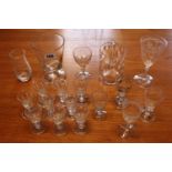 Collection of 19thC and later Glassware inc. Large Rummer, panelled glasses etc