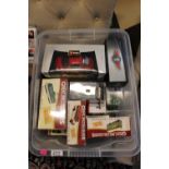 Box of assorted Burago and other cars