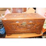 Indonesian Hardwood blanket box with brass fittings