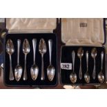 Cased set of 6 Silver Mappin & Webb Grapefruit Spoons London 1936 and a part case of Silver