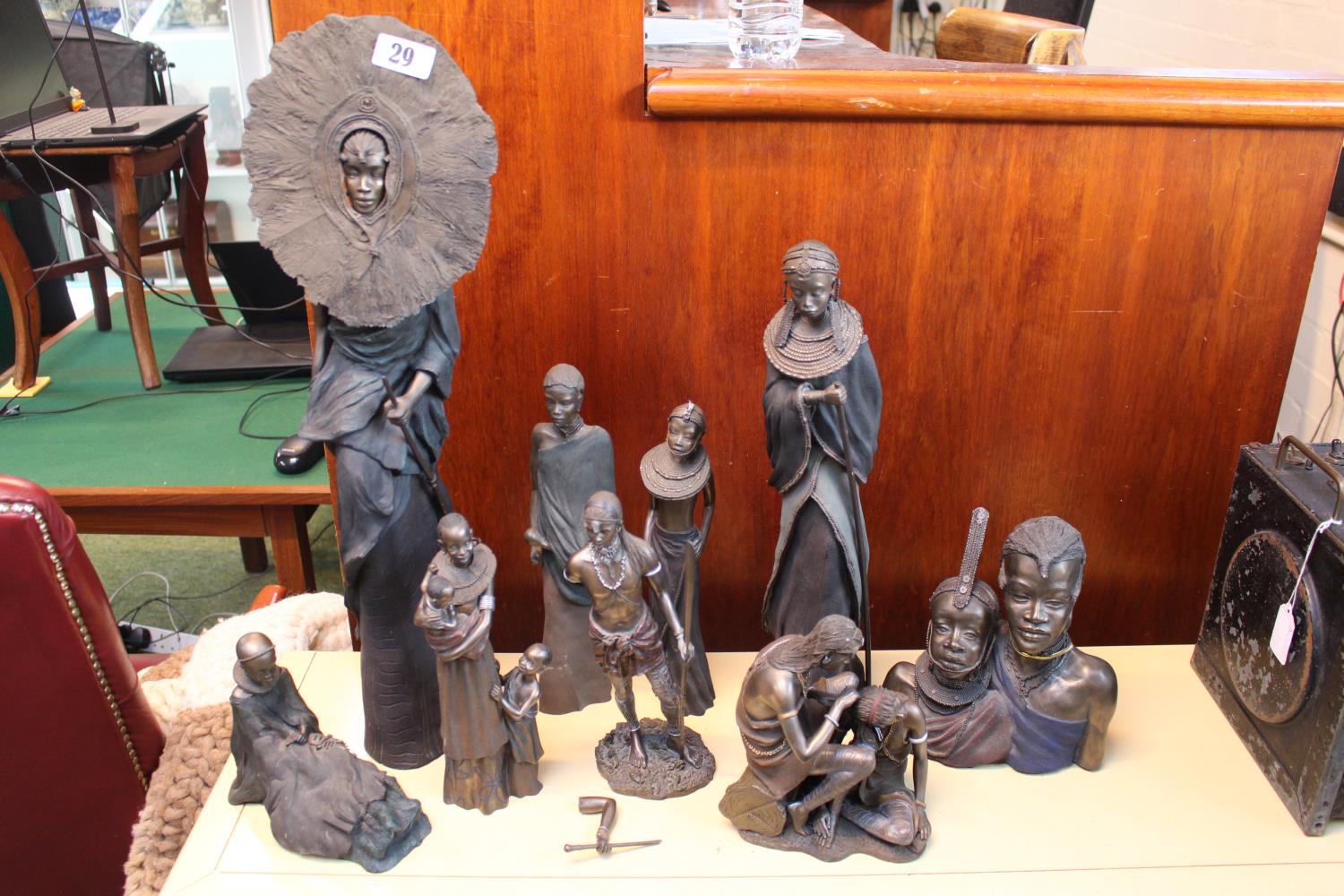 Collection of African Resin figures mainly Maasai