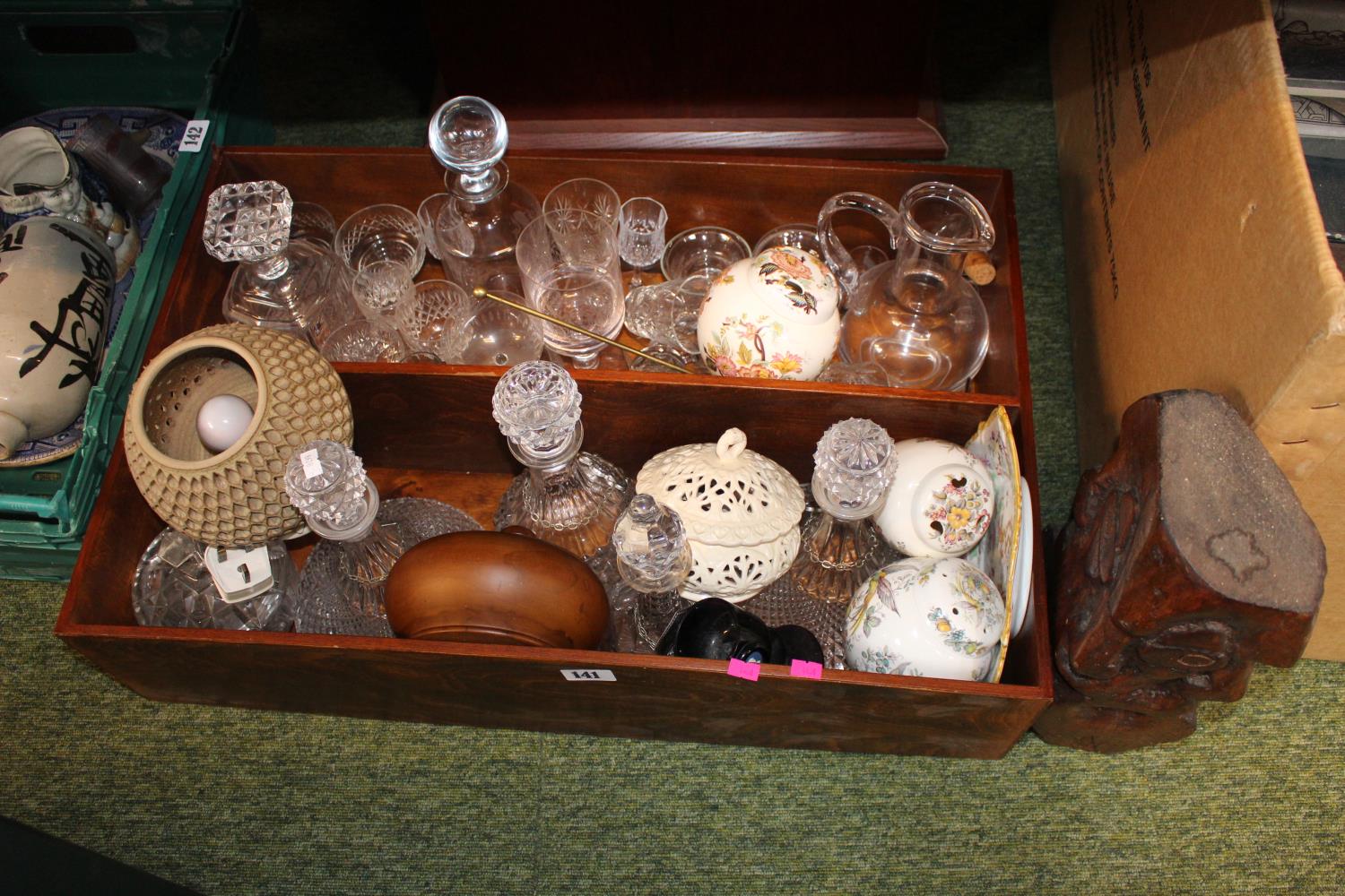 Collection of assorted Cut glass, pressed glass and assorted ceramics