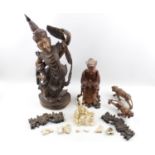 Collection of assorted Indonesian and Asian Carvings and figures