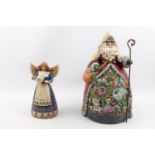 Resin figure of Santa Claus and a Fairy