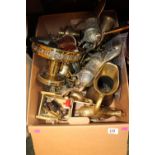 Collection of assorted Brassware inc. Centrepiece, Horse and Cart etc