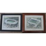 Spurs White Hart Lane & Wembley Stadium Framed Photographs. Spurs White Hart Lane (62cm by 51cm) &