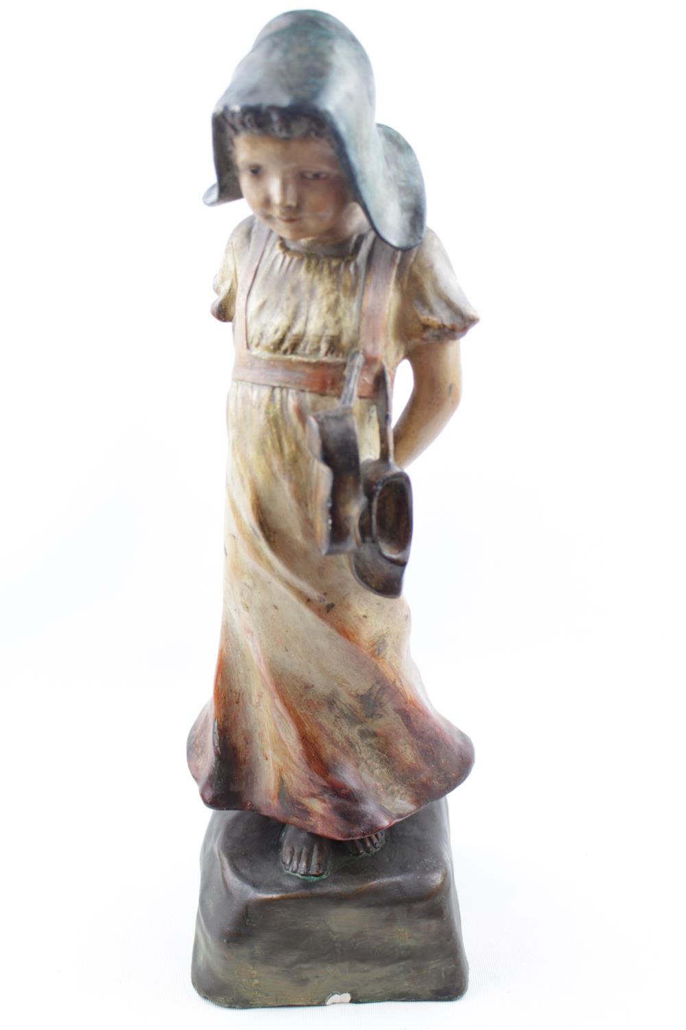 Large Plaster Dutch figure of a Girl unsigned 47cm in Height