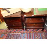 Pair of Stag Bedside chests with brass drop handles