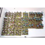 Collection of Hand Painted 25mm Metal and Plastic Prussian Cavalry. Artillery and Troops