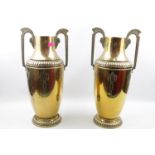Pair of Large Brass two handled vases marked Baalderop of Holland 39cm in Height