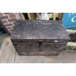 Large wooden Engineers tool chest with tools