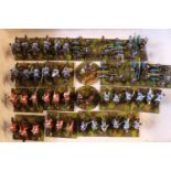 Collection of Hand Painted 25mm Prussian Plastic Cavalry and Artillery
