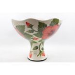 Blue Sky Hibiscus pattern footed bowl, 25cm in Height