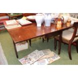 19thC Mahogany drop leaf table on tapering legs