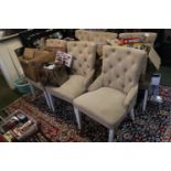 Set of 6 Button back upholstered chairs