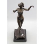 Bronze style figure of a Art Deco Nude marked after Johann Philipp Ferdinand Preiss. 35cm in Height
