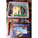 Box of assorted Lego and 3 boxed Technics sets