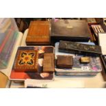 Collection of 19thC and later boxes inc Snuff box, Jewellery case etc