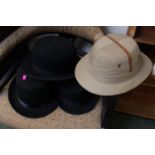 Collection of assorted Vintage Hats inc. Bowler, Top Hat etc
