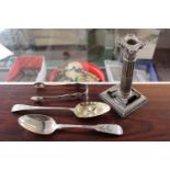 Collection of silver to inc berry spoon, Edinburgh table spoon, kings pattern sugar tongs and