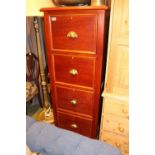 Reproduction Filing chest of 4 drawers with brass cup handles