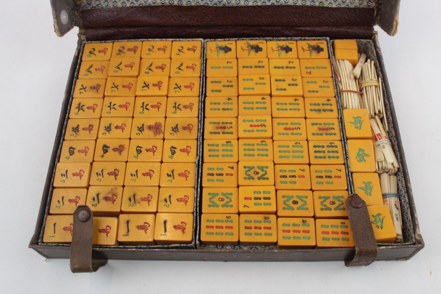 Vintage MahJong set in leatherette case