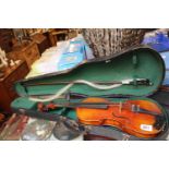 Cased Stradivarius copy Violin with bow