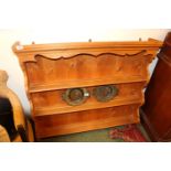 Pine Panel backed plate rack