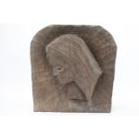 Carved Fruitwood bust of a young woman signed Albert O?Toole (Sculpted Original Kennedy Memorial