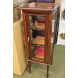 Edwardian Walnut Inlaid Vitrine on tapering legs