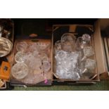 2 boxes of assorted Cut Crystal and assorted pressed glassware