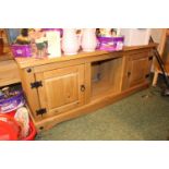 Pine low unit with drop handles