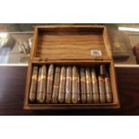 Box of Approx. 50 Willem II Cigars in wooden carved box