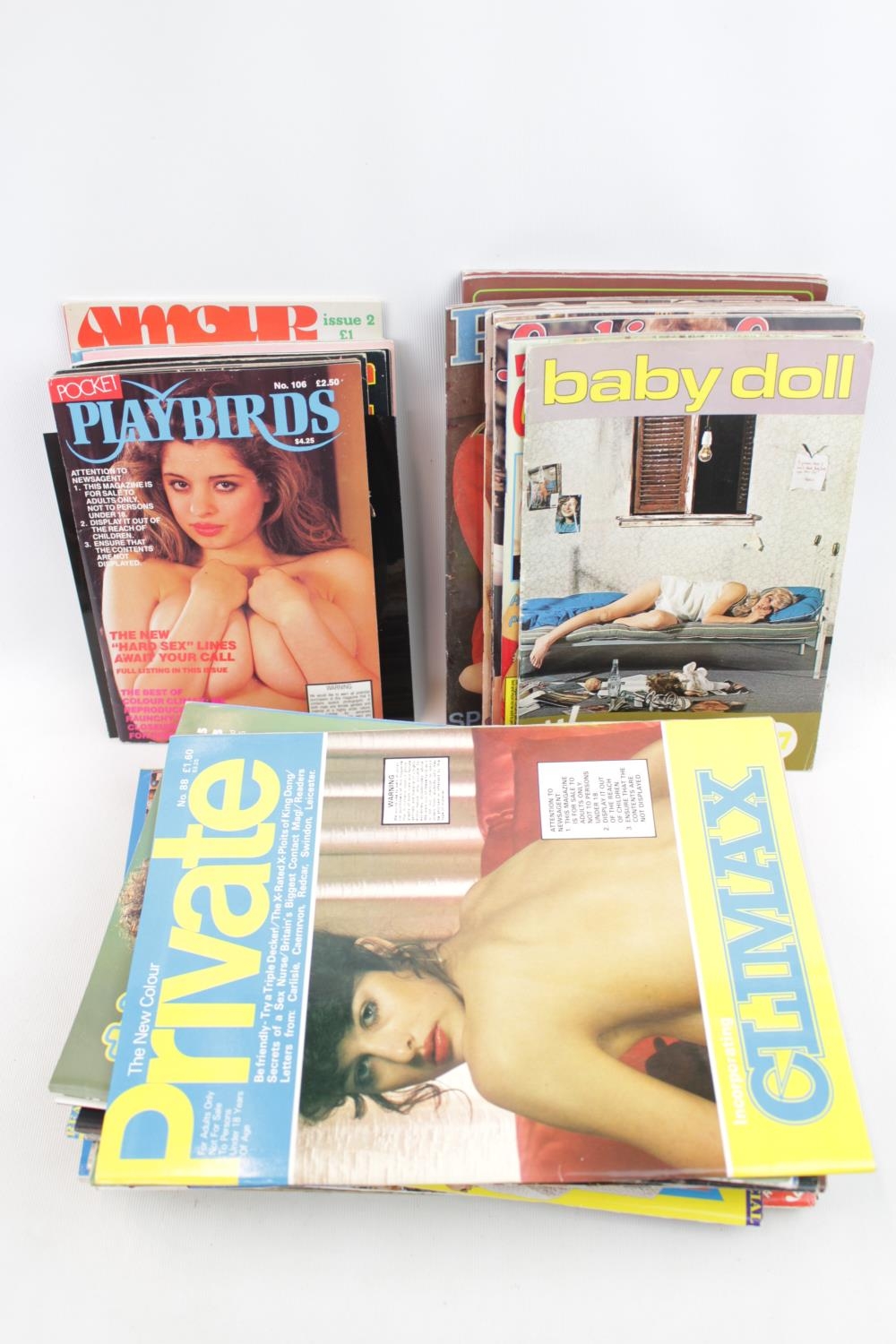 Collection of Adult Vintage Magazines to include, Playbirds, Private, Escort, Rustler etc