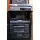 Sony Stacking Stereo system with speakers in a Technics cabinet