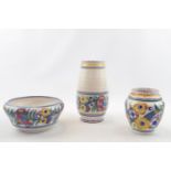 3 Piece of Poole pottery of floral and banded decoration