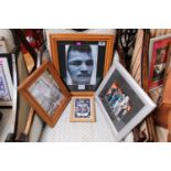 4 Boxing related Photographic prints signed inc. Mohammed Ali, Amir Khan etc