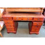 Ducal Pine Leather topped desk with swivel chair